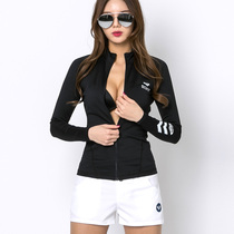 ROXY swimsuit Professional wetsuit Womens split zipper sunscreen snorkeling suit Surf quick-drying jellyfish suit Long sleeve swimsuit