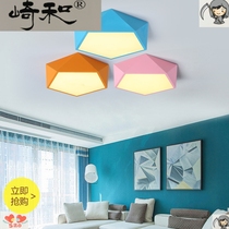 Nordic lighting creative living room macaron bedroom bedroom modern simple color childrens room round LED ceiling light