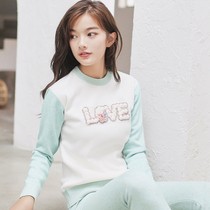 Thermal underwear womens thick plus velvet Korean version of junior high school girls big boy students autumn clothes and trousers cotton set Winter