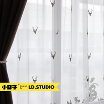 Window screen custom made elk yarn Beijing door-to-door measurement installation Nordic fresh embroidery yarn# Small days