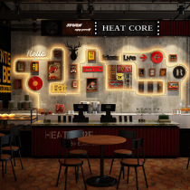 Retro Wall Lighting Decoration Bar Clear Bar Wall Hangings Net Red Milk Tea Fire Pot Shop Wall Accessories Industrial Wind Pendant