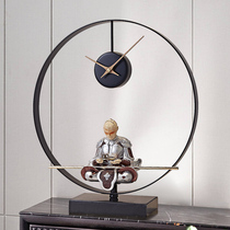 New Chinese National Wind Living Room Home Modern Light Luxury Creativity Brief High-end Atmosphere Sun Epiphany Desktop Seat Clock Pendulum