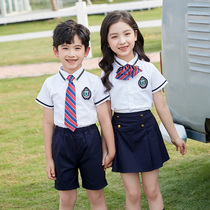 Kindergarten Garden Suit Summer Clothing Ingléen Feng Children Graduation Photo Class Suit Summer Short Sleeve Elementary School Kids Jk School Uniforms