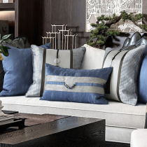 (Full edge) new Chinese pillowcase living room sofa cushion light luxury model room soft bedside backrest core