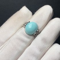 Boutique high porcelain green pine stone egg noodle ring