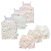 Three Dress Girls Pure Cotton Bamboo Festival Cotton Light Cage Pants Children Shorts Thin Air Permeable Summer Dress New T