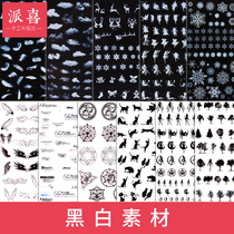 Pai Xi diy crystal glue drop material black and white sticker material AB glue filler paper cut material glue material