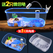 Turtle tank with drying table raising special fish tank Brazilian turtle box turtle box Villa breeding basin small large household