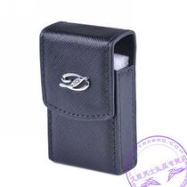 Original imported Dupont lighter special universal leather bag grid pattern leather black gold and silver LOGO
