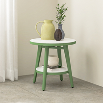 mwh light luxury small coffee table table bedroom bedside rack mini round wrought iron corner few living room sofa side