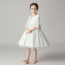 Princess dress girl fluffy gauze flower child wedding dress children catwalk evening dress host piano performance costume winter