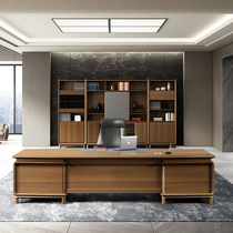 New Chinese style solid wood boss desk High-end office furniture Simple modern president desk Large desk customization