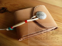 Knife guest 72 handmade leather with original new products Made in Italy Tannic Leather Color Bull Leather Triple Fold Short Wallet Chaab