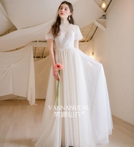 Hipster Korean version of retro travel patted light wedding dress out yarn registered marriage engagement license dress spring and summer New