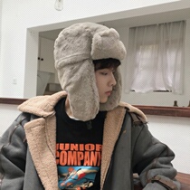 Hat Mens Korean version of warm cotton cap outdoor cold Lei Feng hat northeast thick plus Velvet female winter Youth Cycling