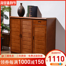 Chinese door shoe cabinet Solid wood home entrance multi-function cabinet locker foyer entry wooden shoe cabinet assembly