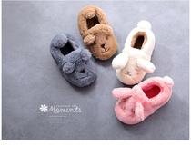 Childrens home slippers cotton shoes autumn and winter imitation rabbit fur home shoes clearance non-returnable