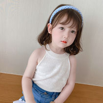 Childrens clothing 2021 New Girls summer clothes suspenders baby Foreign style coat childrens summer round neck vest thin wear