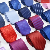2021 New Men business professional polyester silk arrow type Jacquard 8CM striped tie fashion temperament