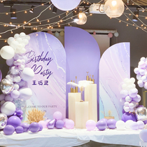 Violet Lavender Lavender Color Titan Garden Wind Girl Adult Birthday Arrangement Background KT Board Luxury Hotel Decoration