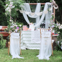 Wedding stage High density star and moon mesh mesh net red photo background yarn curtain Wedding props supplies decorative yarn White yarn