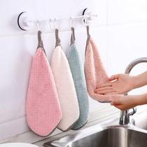 Hanging coral velvet towel kitchen cleaning towel non-hair absorbent rag dish cloth cleaning cloth