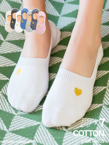 Socks womens spring and autumn boat socks pure cotton breathable invisible socks cotton deodorant summer thin silicone non-slip non-falling heels