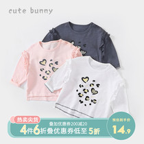 cutebunny baby autumn clothing small girl long sleeve T-shirt tide baby pure cotton jersey womens blouse jacket foreign air