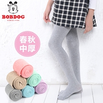 Babu Bean Girl Beats Bottom Pants Children Even Pantyhose Spring Autumn Medium Thick Children Pants Socks Long Cylinder Conjoined Socks Dance Socks