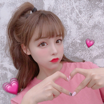 Real hair two-dimensional bangs wig female dog gnaw bangs thin and fluffy natural face repair invisible eyebrows bangs flow sea