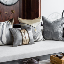 (Full edge) New Chinese pillow cushion Chinese style living room waist pillow bedroom bedside fabric backrest sofa pillow