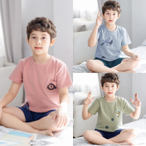 Kids Pajamas Boys Summer Pure Cotton Thin Short Sleeve Shorts Baby Kids Summer Air Conditioner Home Clothing Sets