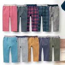 Japanese thousand childrens pants cotton pants spring and autumn thin Terry trousers childrens wear slim pants imitation denim elastic pants