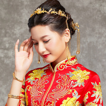 Bride headdress Chinese phoenix crown wedding costume hair accessories set 2021 New Xiuhe kimono dragon and phoenix gown accessories