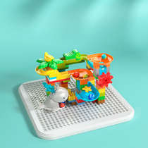 Fei Le big particle children Lego building block whale rotating slide toy baby intelligence assembly puzzle 1632