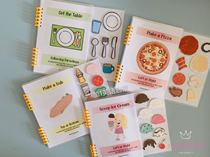 Food interactive quiet book DIY English enlightenment book Ice cream making American family parent-child interactive book