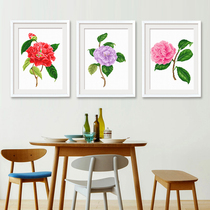 Cross-stitch Camellia triplets 2021 New thread embroidery living room bedroom fresh and simple modern simple embroidery