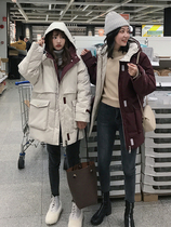 Hong Kong 2019 winter new cotton clothes Korean loose cotton clothes womens tide tooling jacket short quilted jacket bread clothes women