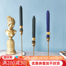 Creative Nordic golden candle holder decoration home living room western food candle holder ins light luxury romantic wedding