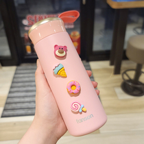 High Face Value Water Glasses Women Ins Girls Hearts Brief Pure Color Series Insulation Cups 304 Stainless Steel Portable Students Straight Up Cup