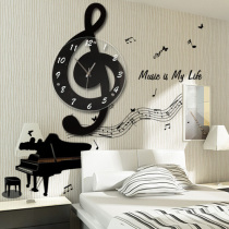Musical note creative wall clock Modern living room clock Simple art hanging watch Silent decorative clock Personality fashion clock
