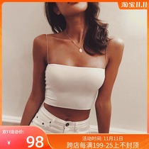 ITSNIKAR chest flat slender slender female inside Europe and the United States sexy tight vest wrapped chest bottoming coat outside wear