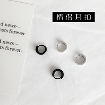 Sleeping without picking earrings 925 sterling silver handsome men and women couples earrings personality earrings thick earlobe earrings earrings