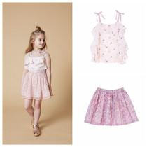 Daddys home spot Velveteen girls super beautiful lace suspenders top butterfly gem skirt 79