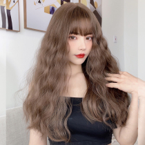 Wig womens long hair full head set long curly hair fashion Net Red new hair set natural corn hot medium long wool roll