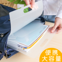 Japan KOKUYO Guoyu organ bag large-capacity multi-layer folder Subject classification file bag A4 subject paper clip book clip tote bag storage and finishing junior high school and high school stationery supplies