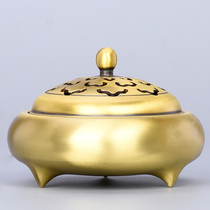 Incense burner pure copper household indoor offering Buddha ornaments creative tray sandalwood smoker tea ceremony accessories to purify the air