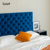 Shuvan starry air velvet bed cloth art double bed 1 5 m 1 8 m bed retro pull button bed Wedding Bed-like bed-like bed