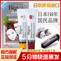Meiyuan hair dye hair fast black hair cream Japanese hair cream imported original plant cover white hair natural black