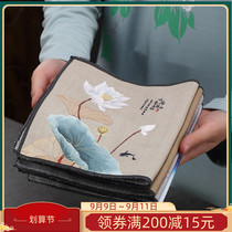 Jin Zhida painted tea towel cloth thickened absorbent high-grade tea table cloth mat kung fu tea set accessories pot square towel